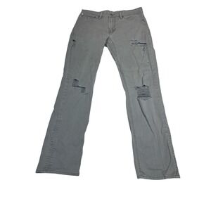 Levis 511 Slim Fit‎ Gray Jeans Distressed Denim Pants Mens Size 34x32